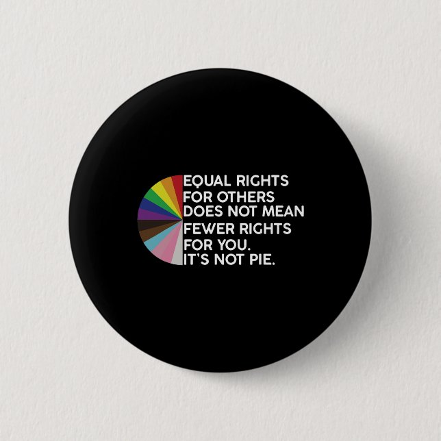 Rainbow Equal-Höger dess inte Paj LGbt-Pride månad Knapp (Framsida)