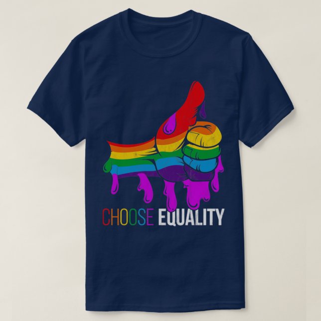 Rainbow Equality Gay pride LGBT T Shirt (Design framsida)