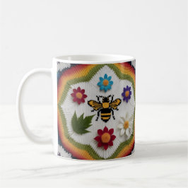 Rainbow Fair Isle Knit Pattern Cozy Coffee Mug Kaffemugg
