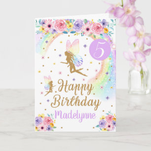 Rainbow Fairy Birthday Card Kort