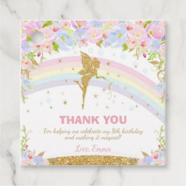 Rainbow Fairy Födelsedagsfest Tack Gåvor Etiketter