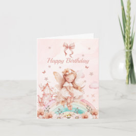 Rainbow Fairy Girl Magic Tekanna Birthday Inbjudan