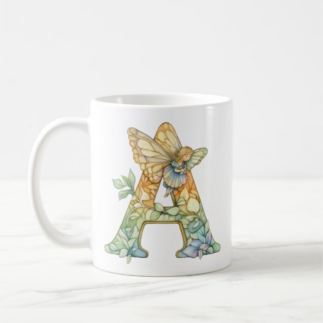 Rainbow Fairy Initial 'A' Kaffemugg (Vänster)