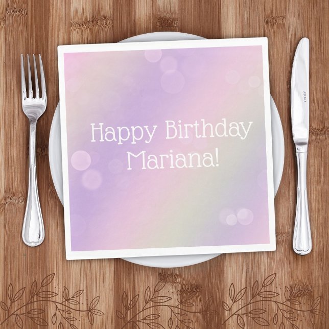 Rainbow Fairy Ljus Girl Födelsedagsfest Pappersservett (Skapare uppladdad)