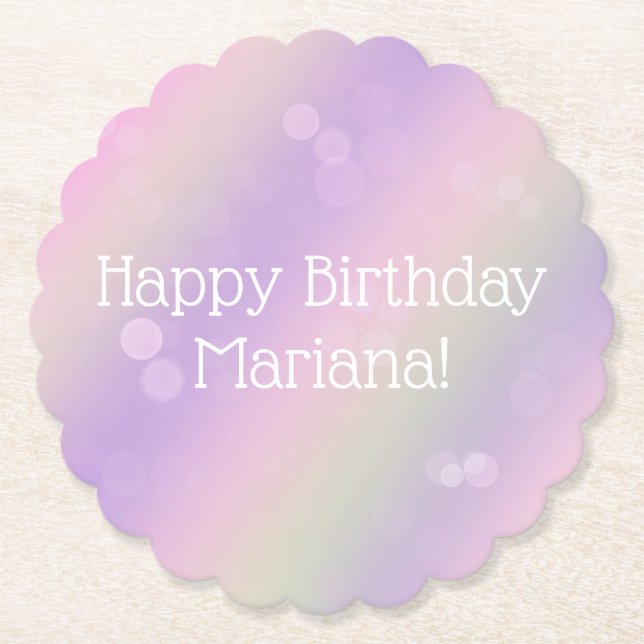 Rainbow Fairy Ljus Girl Födelsedagsfest Underlägg Papper (Framsida)