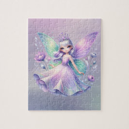 Rainbow Fairy Princess with Peony Blommigt Girl's Pussel