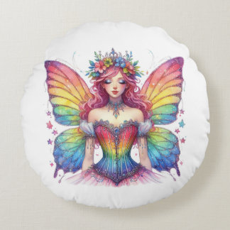 rainbow fairy rund kudde