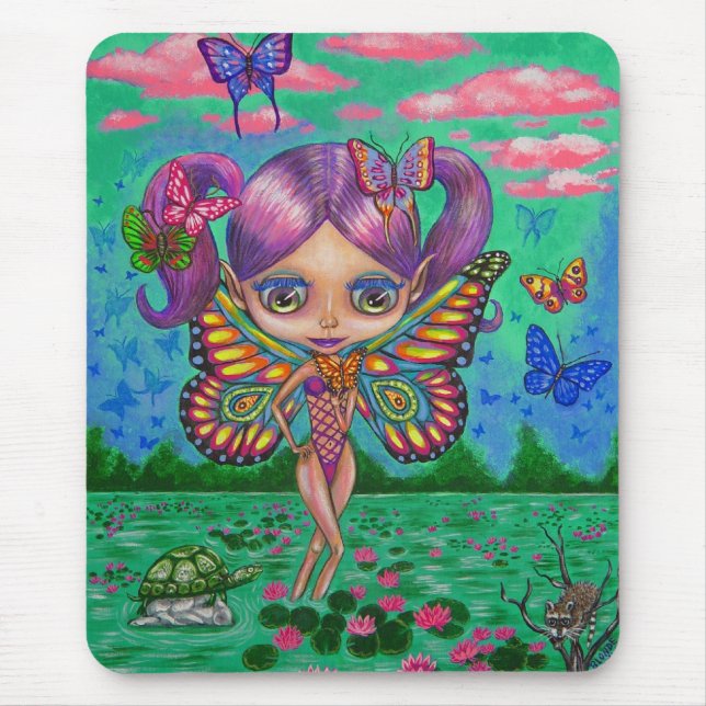 Rainbow Fairy with Butterflies and Vatten Lilies Musmatta (Framsidan)