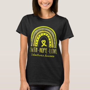 Rainbow Faith Hope Kärlek Endometriosis Awareness T Shirt