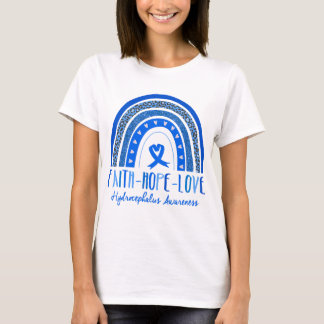 Rainbow Faith Hope Kärlek Hydrocephalus Awareness T Shirt