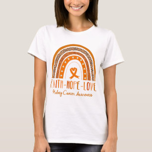 Rainbow Faith Hope Kärlek Kidney Cancer Awareness T Shirt