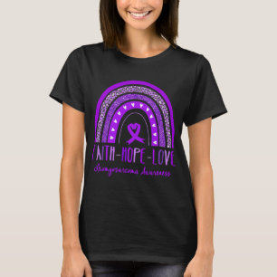 Rainbow Faith Hope Kärlek Leiomyosarcoma Awareness T Shirt
