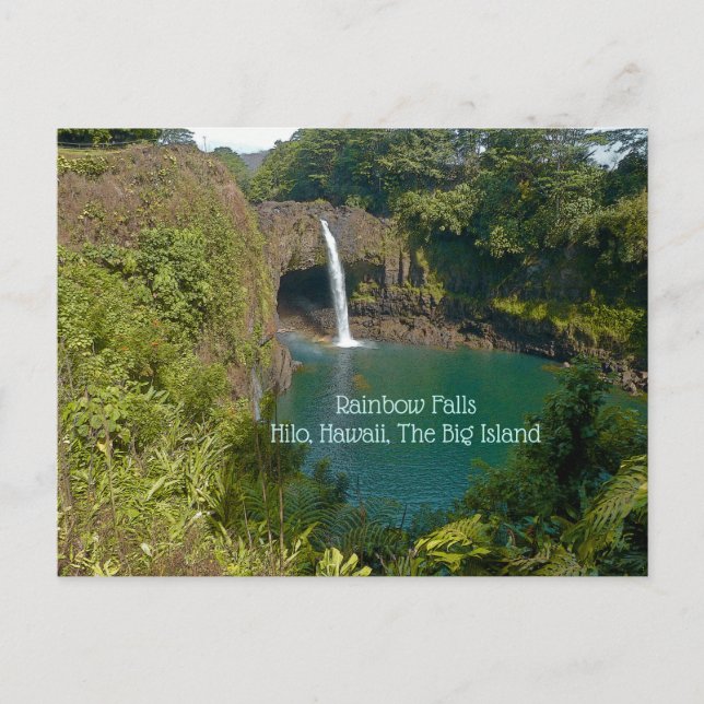 RAINBOW FALLS, HILO, HAWAII, BIG ISLAND POSTCARD VYKORT (Framsida)