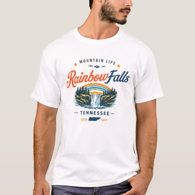 Rainbow Falls Tennessee T Shirt (Framsida)