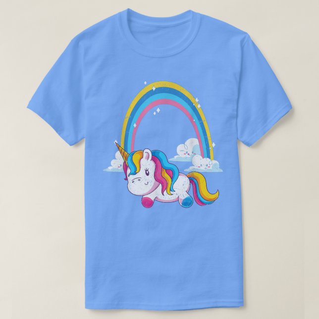 Rainbow Fantasy Animal Fairy Tale Magic Unicorn T Shirt (Design framsida)