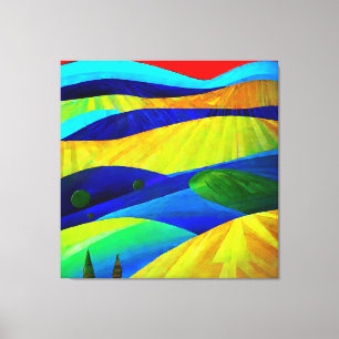 Rainbow Fantasy Backe liggande Canvastryck