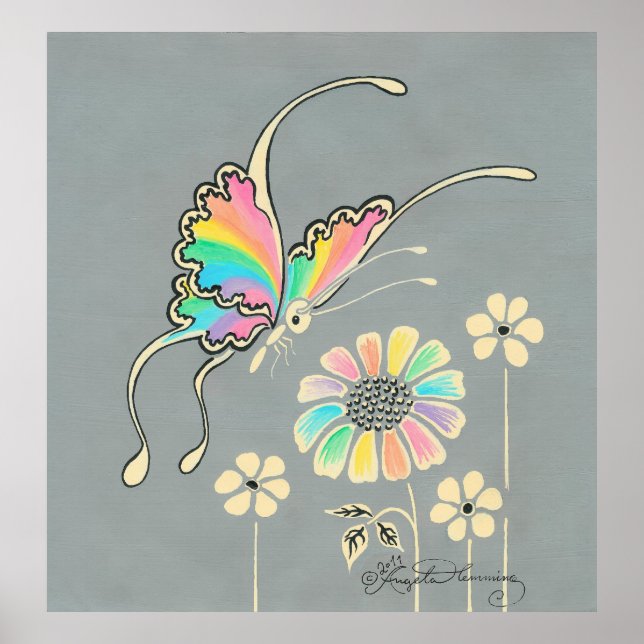Rainbow Fantasy Butterfly Poster (Framsidan)