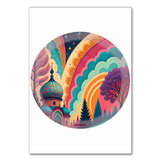 Rainbow Fantasy Dome Bord Card - Anpassade Bordsnummer