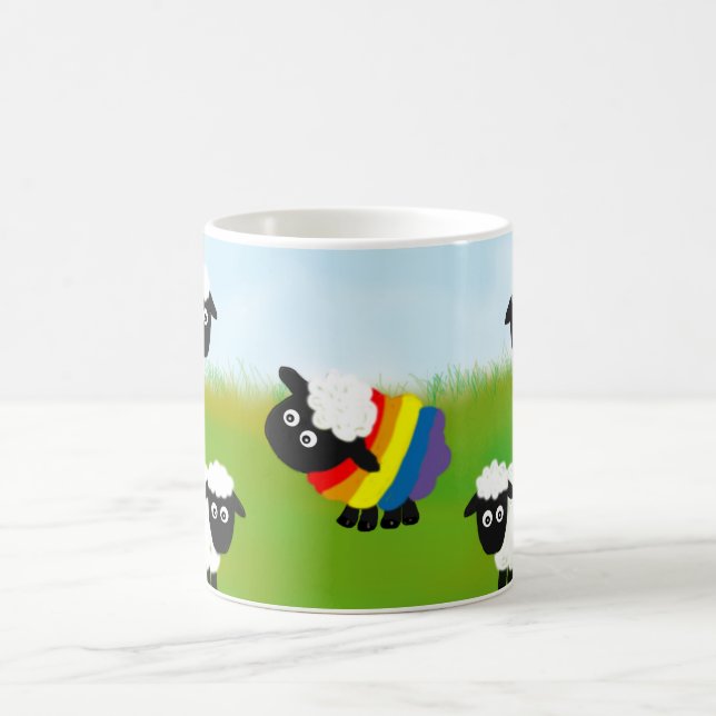 Rainbow får, LGbt. Kaffemugg (Center)
