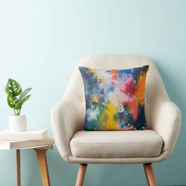 Rainbow Färg Abstrakt Art Kudde (Stol)