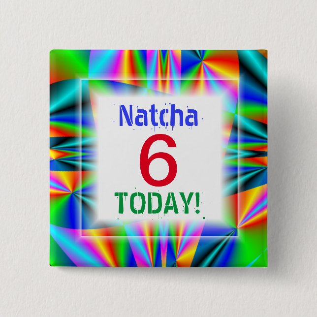 Rainbow Färg Anpassade Age Knapp (Framsida)