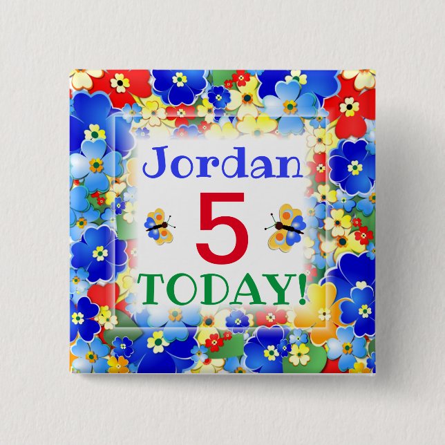 Rainbow Färg Anpassade Age Knapp (Framsida)