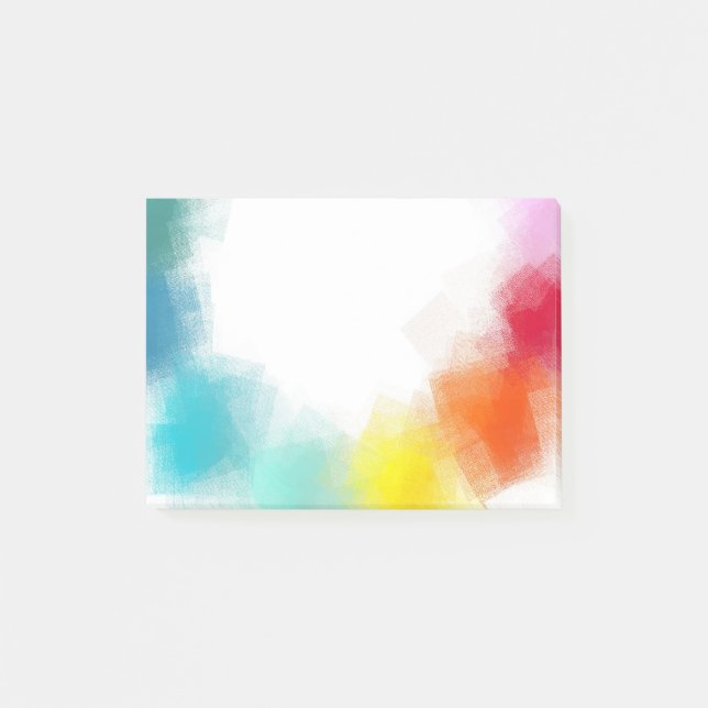 Rainbow Färg Anpassningsbar Blank Modern Abstrakt  Post-it Block (Framsida)