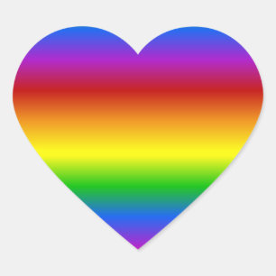 Rainbow Färg anpassningsbar-klistermärken Hjärtformat Klistermärke