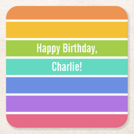 Rainbow Färg anpassningsbar party underlägg Papper Kvadrat