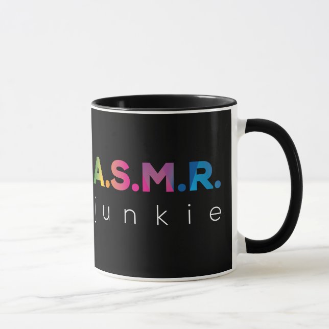 Rainbow färg ASMR. junkie Black Edition Mugg (Höger)