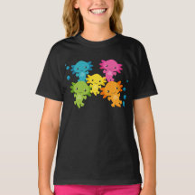 Rainbow Färg Axolotl Family Youth Girls Shirt