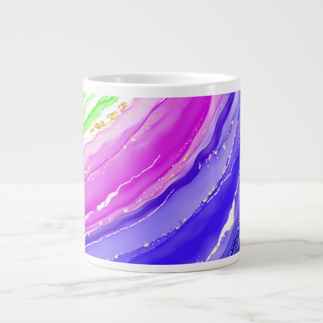Rainbow färg-bakgrund jumbo mugg (Framsidan)