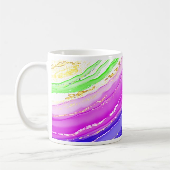 Rainbow färg-bakgrund kaffemugg (Vänster)
