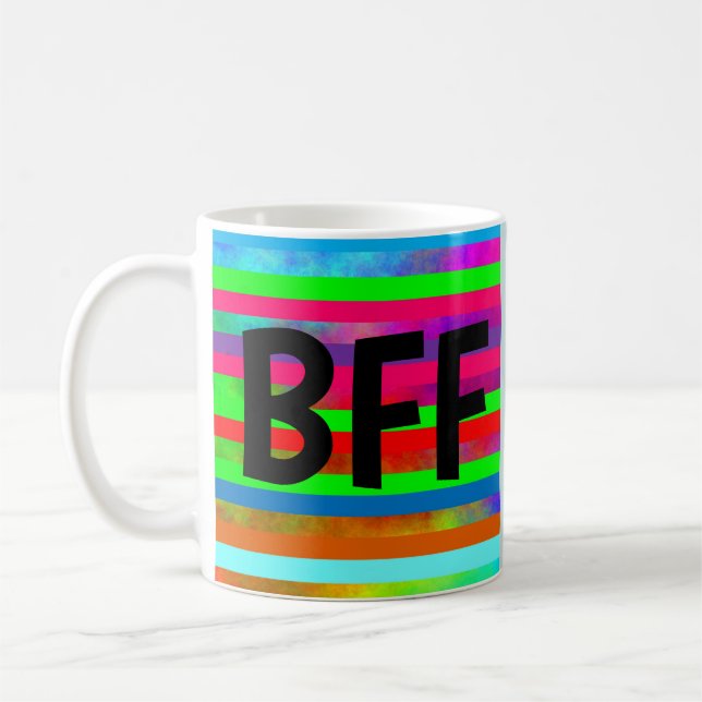 RAINBOW FÄRG BEST FRIEND BFF KAFFE KOPPAR (Vänster)