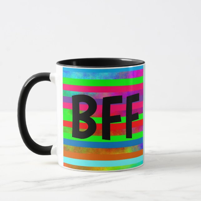 RAINBOW FÄRG BEST FRIEND BFF KAFFE KOPPAR (Vänster)