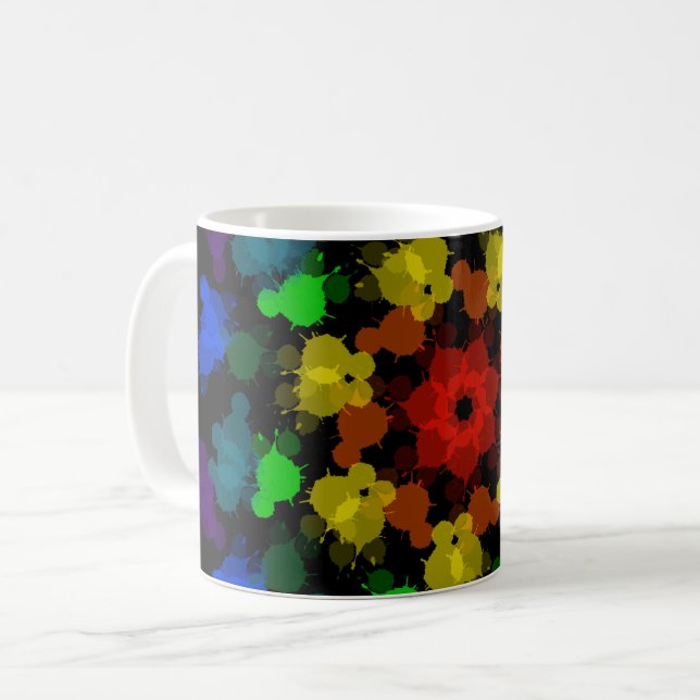 Rainbow färg blomma kaffemugg (Framsida vänster)