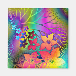 Rainbow Färg Blommönster Magnet