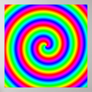 Rainbow Färg. Bright och färglös Spiral. Poster