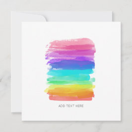 Rainbow Färg Brushstrokes Anpassningsbar Text Häls Kort