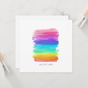 Rainbow Färg Brushstrokes Anpassningsbar Text Häls Kort