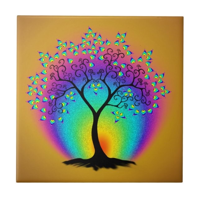 Rainbow Färg Ceramic Tile Kakelplatta (Framsidan)