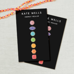 Rainbow Färg Chakras Andlig Energy Healer Visitkort