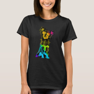 Rainbow Färg Chihuahua Hund med solglasögon Colorf T Shirt