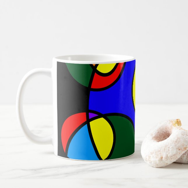 Rainbow färg circles kaffemugg (Med munk)