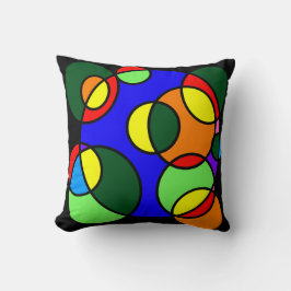 Rainbow färg circles kudde