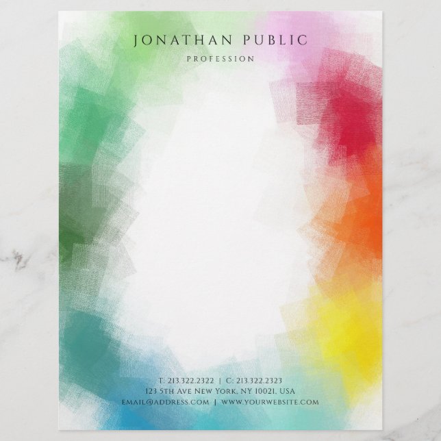 Rainbow Färg Colorful Modern Elegant Template Brevhuvud (Framsida)