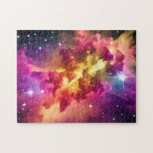 Rainbow Färg Cosmic Nebula Space i Universe Pussel