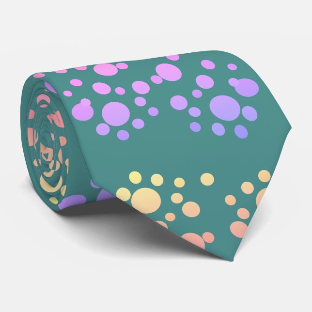 Rainbow Färg Dots på Teal Slips (Rullad)
