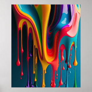 Rainbow Färg, droppfärg Färgstark, vacker Poster