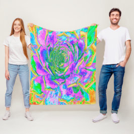 Rainbow Färg Fiesta Succulent Sedum Rosette Fleecefilt